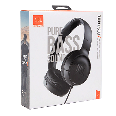Fone JBL Tune 500 C/ Fio Preto