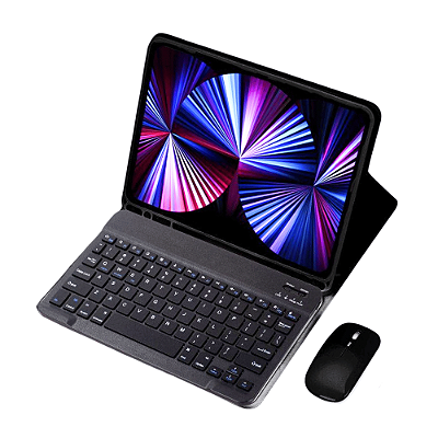 Capa Smartcase iPad 10.2 | 10.9 c/ Teclado e Mouse - Preta