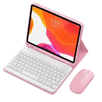 Capa Smartcase iPad 10.2 c/ Teclado e Mouse - Rosa