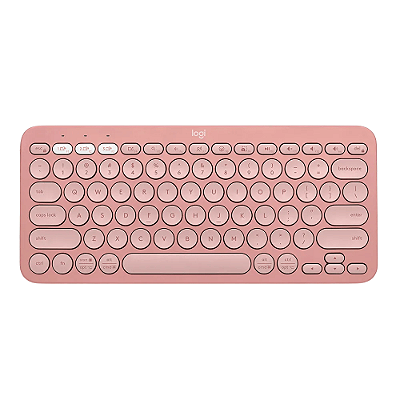 Teclado Logitech Peble Keys 2 K380S Sem Fio, Bluetooth Rosê
