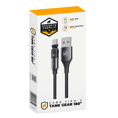 Cabo Carregador Tank Gear 180º - Tipo C - Gshield