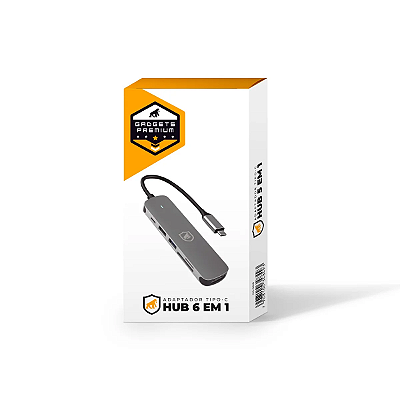 Adaptador Multifuncional 6 em 1 - HDMI / USB-C / Hub Usb 3.0 - Gshield
