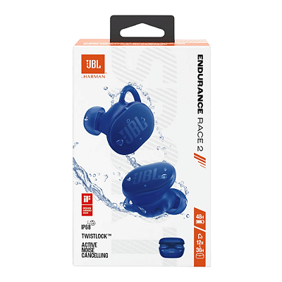 Fone de ouvido JBL Endurance Race 2, TWS Azul