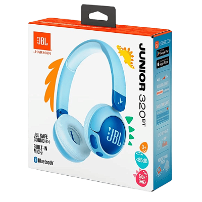 Headphone JBL Junior 320BT, Safe Sound Azul