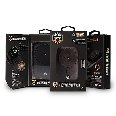 Carregador Portátil 2 em 1 Wireless Magsafe 10.000 mAh - Survivor - Gshield - Preto