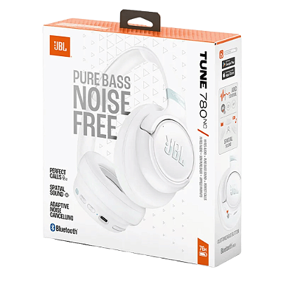 Headphone JBL Tune 780NC, Som JBL Pure Bass, Bluetooth 6.0, Cancelamento de Ruído Adaptativo, Bateria de até 76 horas, 2 Branco JBLT780NCWHTBR
