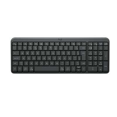 Teclado Logitech K250, sem fio Bluetooth, Compacto com Teclado Numérico, Layout ABNT2 Grafite