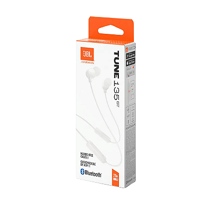 Fone de Ouvido Bluetooth JBL Tune 135BT Branco