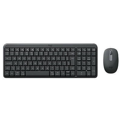 Combo Sem Fio Bluetooth Teclado e Mouse Logitech MK250 Layout ABNT2, Teclado numérico, Teclas de perfil baixo com ação rápida, Mouse Sensor óptico Grafite