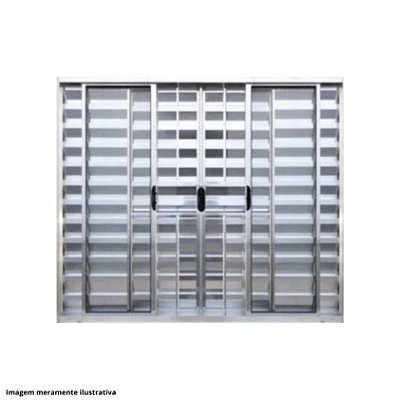 Veneziana 6 folhas com grade brilhante