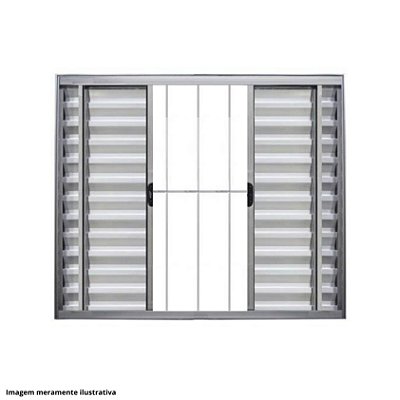 Veneziana 4 folhas com grade brilhante