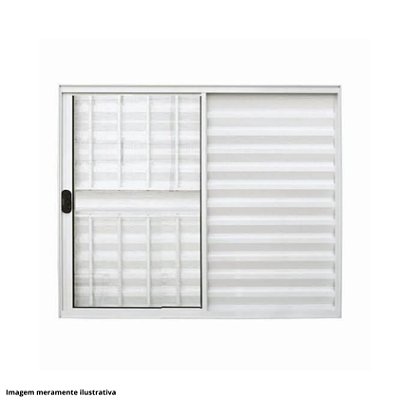 Veneziana 3 folhas com grade Branca