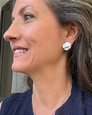 Brinco Lunar de Prata Pura Lua - P