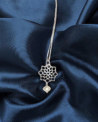 Pingente Renda Portuguesa de Prata 950 e Perola Barroca