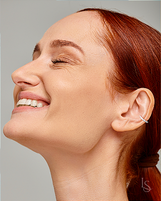 Ear Cuff - brinco de cartilagem de Prata Pura trançada