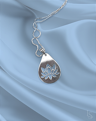 Pingente Flor de Lótus de Prata 950