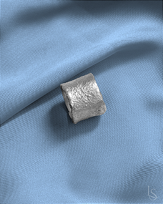 Anel de Prata 950 - Textura de Fogo Borda Irregular
