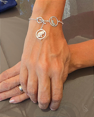 Pulseira de Prata 950 - Gatos
