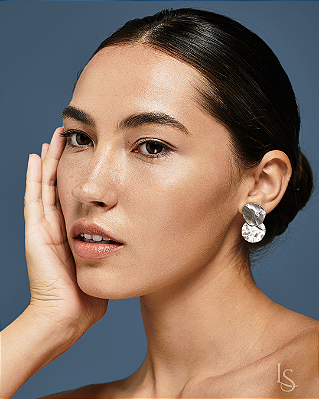 Brinco de Prata Pura Duas Luas - Tam P