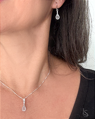 Pingente Raquete de Tênis em Prata 950