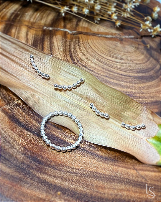 Brinco de Prata 950 Órbita com 5 mini bolinhas