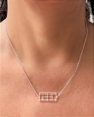 Colar de Prata 950 - Quadra de Tênis Ana Zannoni - P