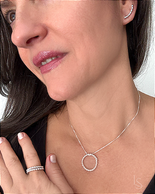 Pingente de Prata 950 Órbitas com mini bolinhas