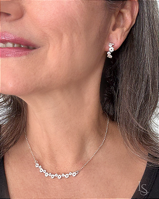 Colar Fleur de Lune em Prata 950