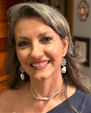 Brinco Renda Portuguesa de Prata 950 e Perola Barroca G