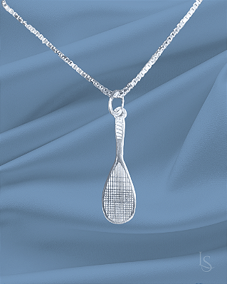 Raquete de Squash - Pingente de Prata 950