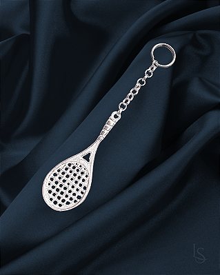 Chaveiro em Prata 950 - Raquete de tênis