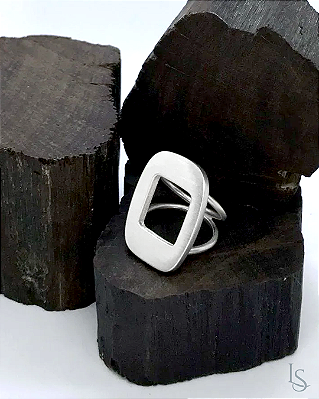 Anel de prata 950 Square
