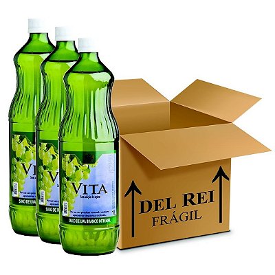 Suco De Uva Vita Branco Integral 1l - Box Com 36 Unidades