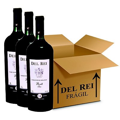 Vinho Del Rei Tinto Seco Bordo 1l - Box Com 120 Unidades