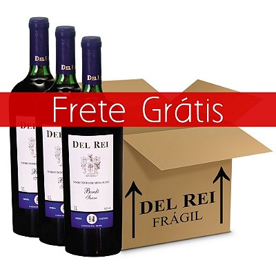 Vinho Del Rei Tinto Suave Bordo 1l - Box Com 12 Unidades - Frete Grátis