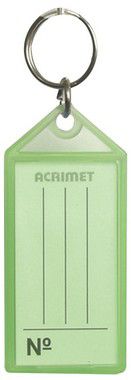 Chaveiro plastico com etiqueta de ident Acrimet 140 verde