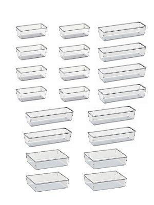 20 Organizadores Multiuso Modular Gavetas Acrílico Cristal