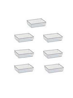 Kit 7 Organizador modular Pote Transp Gde Acrimet