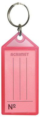 Chaveiro Acrimet 140 plastico com etiqueta rosa