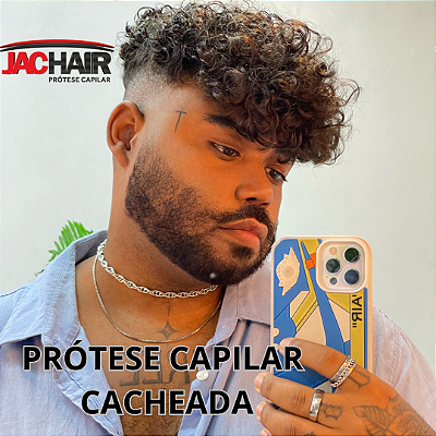 JAC - 08 Prótese Capilar Cabelo Cacheado  em Micropele -  SEM  kit manutenção