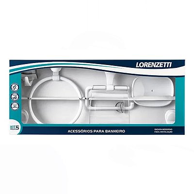 Kit de Acessórios 5 Peças Attic Quadra Branco Lorenzetti