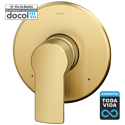 Acabamento Mono Chu e Ducha Hih 1/2" Argon Ouro Escovado Docol