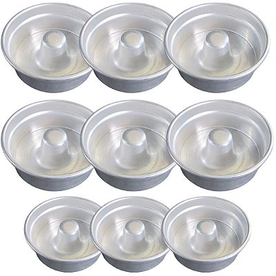 Mini Forma Bolo Pudim Pequena Redonda Nº2 10cm/ Kit 12 Ud - Cinza