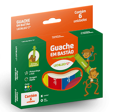 Guache em Bastão - Caixa com 6 Cores