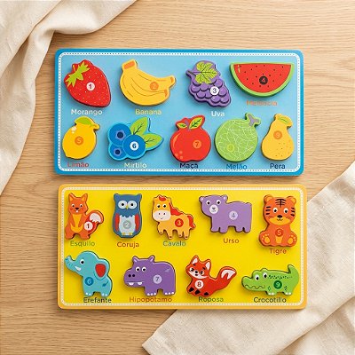 Kit Animais e Frutas – Associação, Coordenação e Aprendizagem