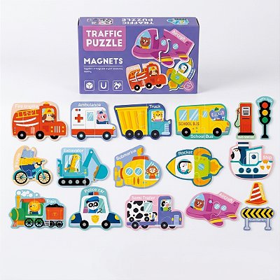Kit Magnético Transportes e Trânsito – 30 Peças