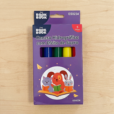 Kit 5 Canetas Hidrográficas com Efeito de Sopro