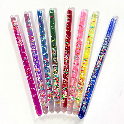Bastão Sensorial com Glitter Grande – 30 cm