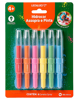 Hidrocor Assopra e Pinta – 6 Cores