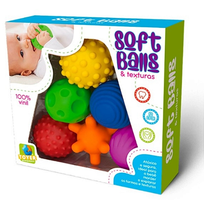 Kit 6 Bolas Sensoriais Soft Balls & Texturas